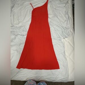 Reformation Red One-Shoulder Dress
